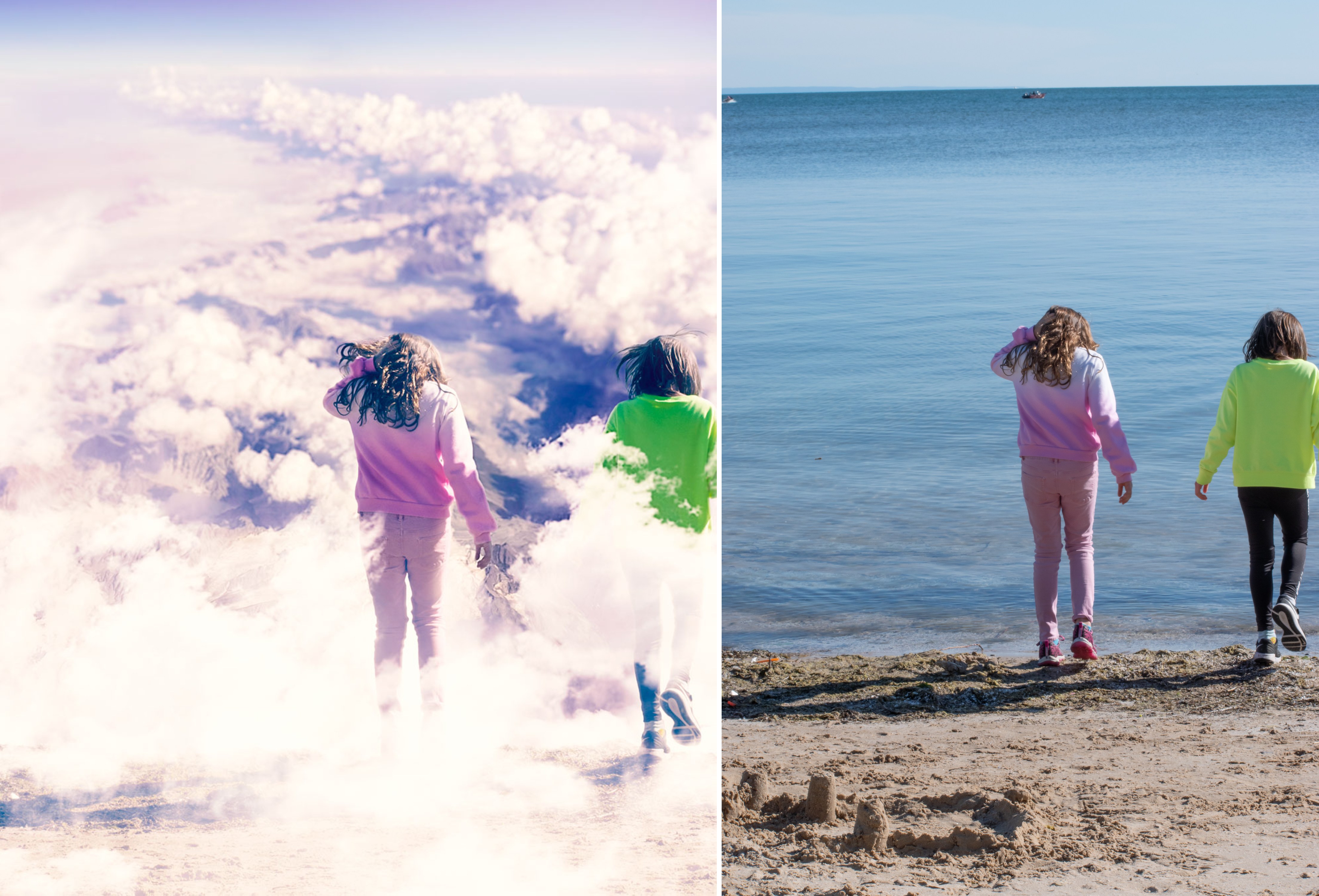 Standing on top of a mountain or standing at the edge of a lake?