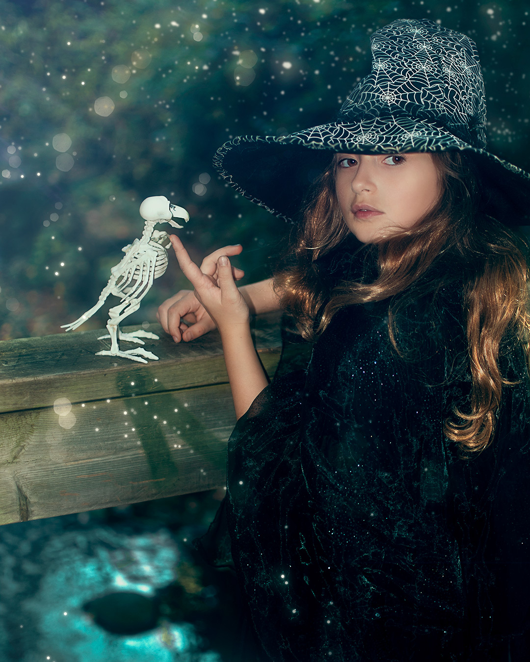 Girl posing for a Halloween photoshoot
